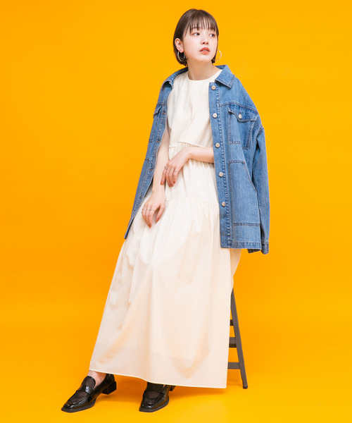 KBF（ケイビーエフ）の「デニムカバーオール（デニムジャケット・レディース・ブラック/ブルー・ONE）」の20枚目の写真