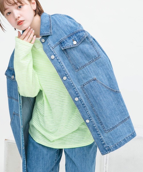 KBF（ケイビーエフ）の「デニムカバーオール（デニムジャケット・レディース・ブラック/ブルー・ONE）」の21枚目の写真