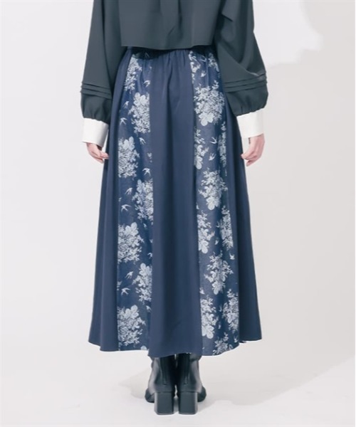 axes femme（アクシーズファム）の「燕×薔薇柄パッチワークスカート（スカート・レディース・ブルー/ブラック/ネイビー/グレー・FREE）」の7枚目の写真