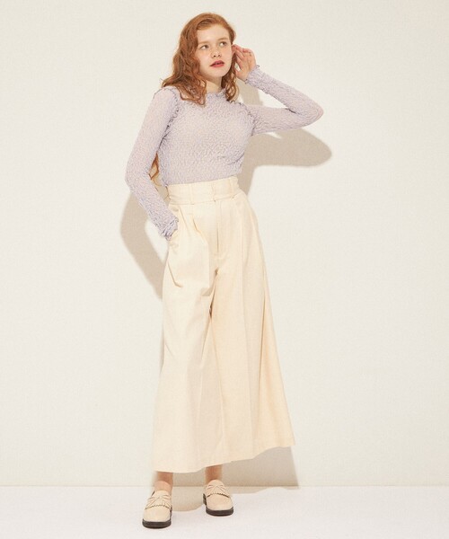 DEICY(デイシー)の「ハイウエストタックワイドパンツ(その他パンツ・レディース・アイボリー/ライトブルー・1/0)」の22枚目の写真