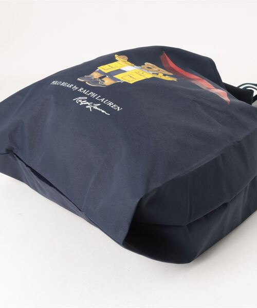 POLO RALPH LAUREN（ポロ ラルフ ローレン）の「ベルト付きレインバッグ　レインベア（ショルダーバッグ・レディース・ネイビー/キャメル・FREE）」の4枚目の写真