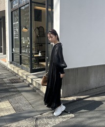 L'Appartement AISH ロングワンピース　インド製 I_am（アイアム）の「satin tiered long ops / サテンティアード