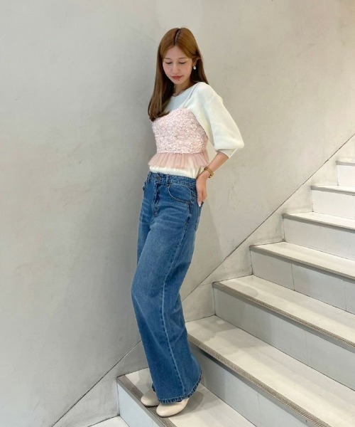 F i.n.t（フィント）の「【セットアップ対応/2サイズ展開】ローウエストバギーデニムパンツ/fint　フィント（デニムパンツ・レディース・ブルー/ブラック/グレー・2/1）」の5枚目の写真