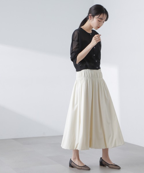 NANO universe（ナノユニバース）の「クロップドシアーニットカーディガン（カーディガン/ボレロ・レディース・ブラック/ホワイト/ピンク・FREE）」の15枚目の写真