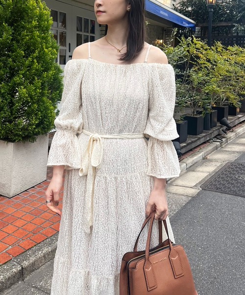 one after another NICE CLAUP（ワンアフターアナザーナイスクラップ）の「ティアードワンピース【WEB限定アイテム】（ワンピース・レディース・ブラック/ホワイト系その他/アイボリー・SMALL/MEDIUM）」の20枚目の写真