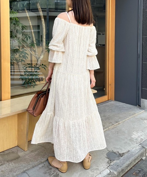 one after another NICE CLAUP（ワンアフターアナザーナイスクラップ）の「ティアードワンピース【WEB限定アイテム】（ワンピース・レディース・ブラック/ホワイト系その他/アイボリー・SMALL/MEDIUM）」の19枚目の写真