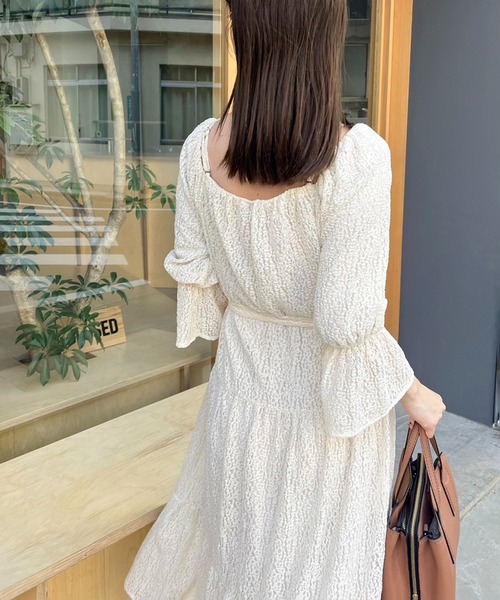 one after another NICE CLAUP（ワンアフターアナザーナイスクラップ）の「ティアードワンピース【WEB限定アイテム】（ワンピース・レディース・ブラック/ホワイト系その他/アイボリー・SMALL/MEDIUM）」の7枚目の写真