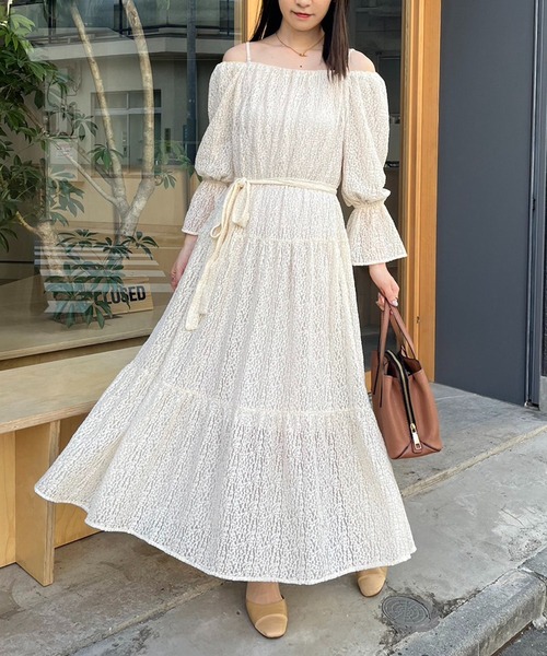one after another NICE CLAUP（ワンアフターアナザーナイスクラップ）の「ティアードワンピース【WEB限定アイテム】（ワンピース・レディース・ブラック/ホワイト系その他/アイボリー・SMALL/MEDIUM）」の18枚目の写真