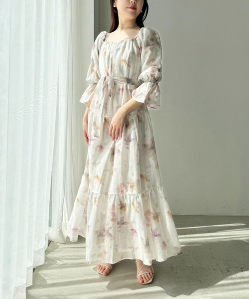 one after another NICE CLAUP（ワンアフターアナザーナイスクラップ）の「ティアードワンピース【WEB限定アイテム】（ワンピース・レディース・ブラック/ホワイト系その他/アイボリー・SMALL/MEDIUM）」の15枚目の写真