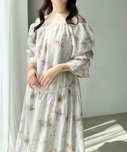 one after another NICE CLAUP（ワンアフターアナザーナイスクラップ）の「ティアードワンピース【WEB限定アイテム】（ワンピース・レディース・ブラック/ホワイト系その他/アイボリー・SMALL/MEDIUM）」の12枚目の写真