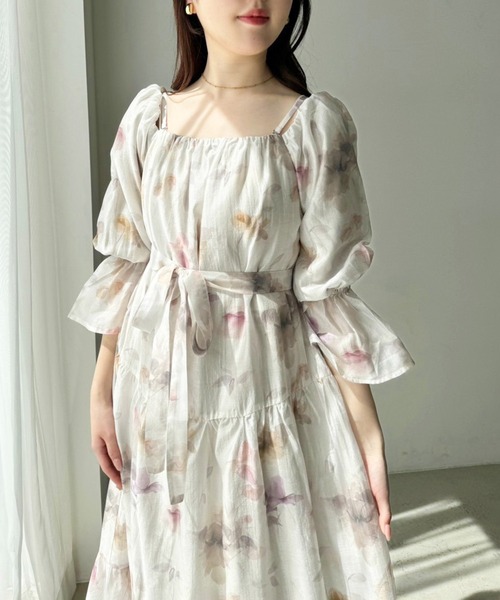 one after another NICE CLAUP（ワンアフターアナザーナイスクラップ）の「ティアードワンピース【WEB限定アイテム】（ワンピース・レディース・ブラック/ホワイト系その他/アイボリー・SMALL/MEDIUM）」の13枚目の写真