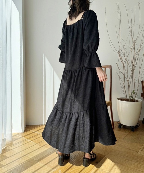one after another NICE CLAUP（ワンアフターアナザーナイスクラップ）の「ティアードワンピース【WEB限定アイテム】（ワンピース・レディース・ブラック/ホワイト系その他/アイボリー・SMALL/MEDIUM）」の9枚目の写真