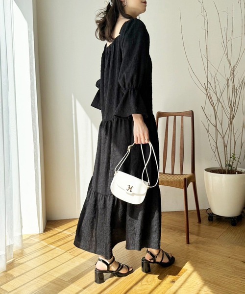 one after another NICE CLAUP（ワンアフターアナザーナイスクラップ）の「ティアードワンピース【WEB限定アイテム】（ワンピース・レディース・ブラック/ホワイト系その他/アイボリー・SMALL/MEDIUM）」の10枚目の写真