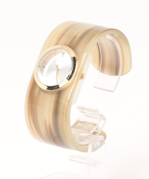 Three Four Time（ｽﾘｰﾌｫｰﾀｲﾑ）の「アセチバングルウォッチ　/　時計（アナログ腕時計・レディース・グレー/クリア/ダークブラウン・FREE）」の6枚目の写真