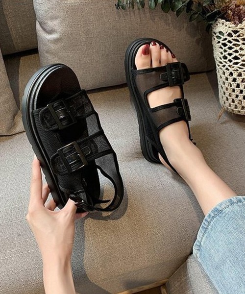 Miniministore(ミニミニストア)の「サンダル レディース メッシュサンダル夏(サンダル・レディース・グリーン/ブラック/ベージュ・23.5cm/25.0cm/24.0cm/23.0cm/24.5cm)」の7枚目の写真