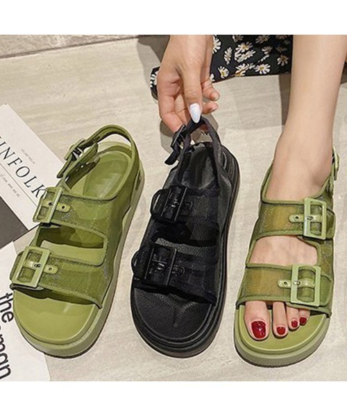 Miniministore(ミニミニストア)の「サンダル レディース メッシュサンダル夏(サンダル・レディース・グリーン/ブラック/ベージュ・23.5cm/25.0cm/24.0cm/23.0cm/24.5cm)」の16枚目の写真