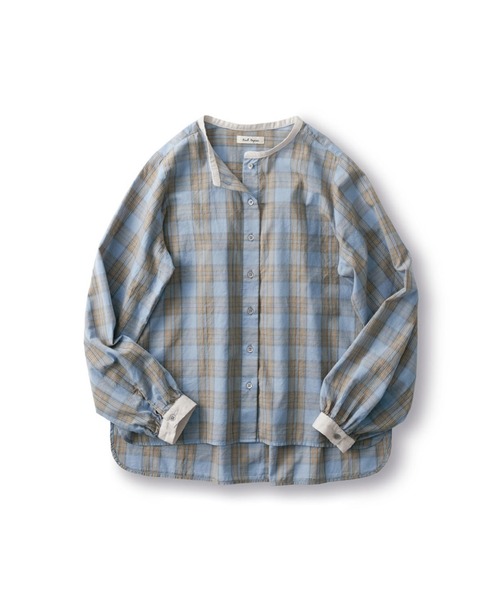 and myera(アンド マイラ)の「and myera クレリックなチェックブラウス(シャツ/ブラウス・レディース・ブルー系その他・X-LARGE/LARGE/MEDIUM/SMALL)」の11枚目の写真