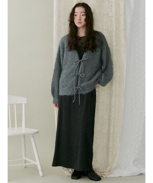 merry jenny（メリージェニー）の「Vネックおはなシアーカーディガン（カーディガン/ボレロ・レディース・アイボリー/グリーン/ライトブルー・FREE）」の11枚目の写真