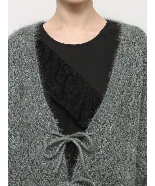 merry jenny（メリージェニー）の「Vネックおはなシアーカーディガン（カーディガン/ボレロ・レディース・アイボリー/グリーン/ライトブルー・FREE）」の22枚目の写真