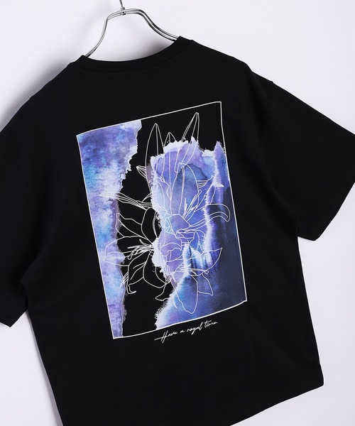 boohoo MAN★オーバーサイズ 半袖 バックプリント Tシャツ★花柄 セール】バックプリント 花柄Tシャツ 半袖 オーバーサイズ（T
