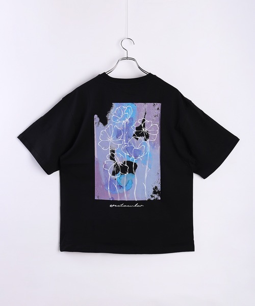 セール】バックプリント 花柄Tシャツ 半袖 オーバーサイズ（T