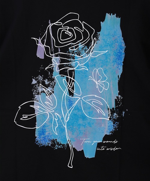 WESTSEA（ウエストシー）の「バックプリント 花柄Tシャツ 半袖 オーバーサイズ（Tシャツ/カットソー・メンズ・ブラック系その他/ホワイト系その他2/ブラック/ホワイト/ホワイト系その他/ブラック系その他2/ホワイト系その他3/ホワイト系その他4/ブラック系その他3/ブラック系その他4・L/M）」の12枚目の写真