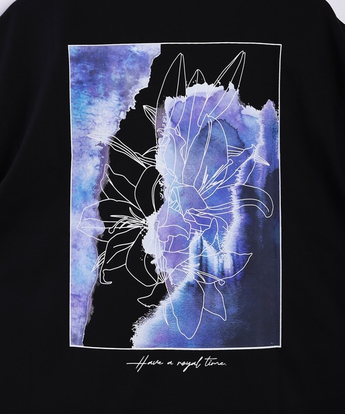 WESTSEA（ウエストシー）の「バックプリント 花柄Tシャツ 半袖 オーバーサイズ（Tシャツ/カットソー・メンズ・ブラック系その他/ホワイト系その他2/ブラック/ホワイト/ホワイト系その他/ブラック系その他2/ホワイト系その他3/ホワイト系その他4/ブラック系その他3/ブラック系その他4・L/M）」の22枚目の写真