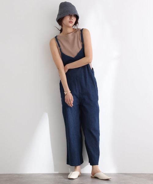 ElegChic(エレグシック)の「ボートネックランダムリブタンクトップ(タンクトップ・レディース・ホワイト/モカ/杢グレー/カーキ/ベージュ/ブラック・3L/4L/M/L/XL)」の5枚目の写真