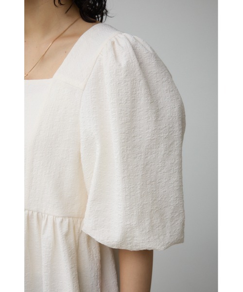AZUL by moussy(アズールバイマウジー)の「フクレジャガードペプラムブラウス(Tシャツ/カットソー・レディース・アイボリー/ブラック・SMALL/MEDIUM)」の11枚目の写真