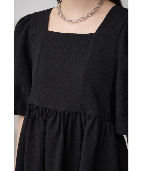 AZUL by moussy(アズールバイマウジー)の「フクレジャガードペプラムブラウス(Tシャツ/カットソー・レディース・アイボリー/ブラック・SMALL/MEDIUM)」の21枚目の写真