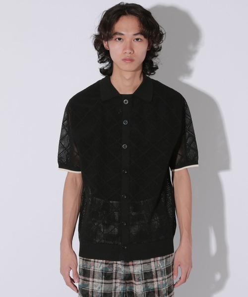 Anui（アニュイ）の「【UNISEX】メッシュニットシャツ（シャツ/ブラウス・レディース・ブラック/グリーン・MEDIUM）」の16枚目の写真