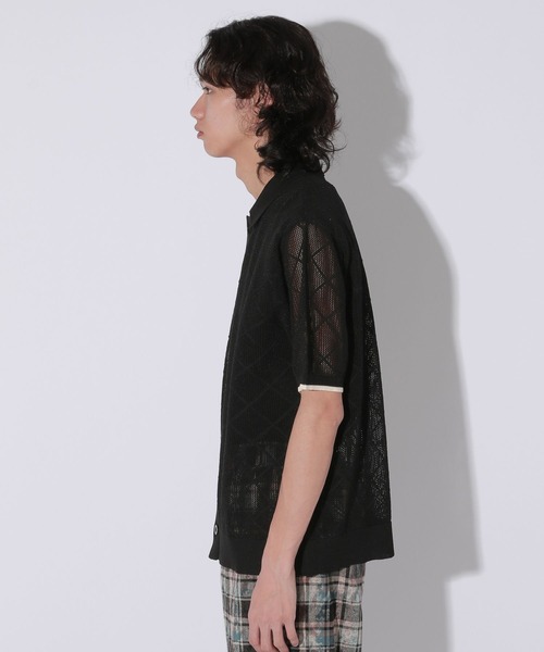 Anui（アニュイ）の「【UNISEX】メッシュニットシャツ（シャツ/ブラウス・レディース・ブラック/グリーン・MEDIUM）」の15枚目の写真