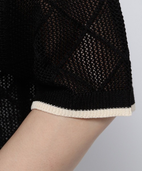 Anui（アニュイ）の「【UNISEX】メッシュニットシャツ（シャツ/ブラウス・レディース・ブラック/グリーン・MEDIUM）」の10枚目の写真