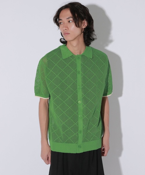 Anui（アニュイ）の「【UNISEX】メッシュニットシャツ（シャツ/ブラウス・レディース・ブラック/グリーン・MEDIUM）」の21枚目の写真