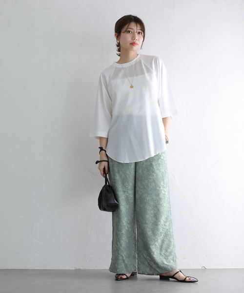 La TOTALITE(ラトータリテ)の「【Munich/ミューニック】ギザリヨセルシアーカットソー(Tシャツ/カットソー・レディース・ホワイト/ブラック・FREE)」の7枚目の写真