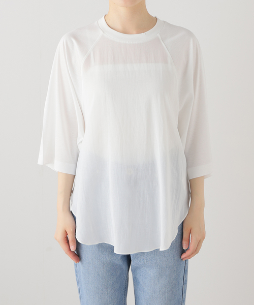 La TOTALITE(ラトータリテ)の「【Munich/ミューニック】ギザリヨセルシアーカットソー(Tシャツ/カットソー・レディース・ホワイト/ブラック・FREE)」の12枚目の写真