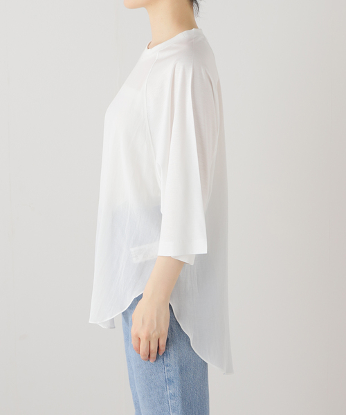 La TOTALITE(ラトータリテ)の「【Munich/ミューニック】ギザリヨセルシアーカットソー(Tシャツ/カットソー・レディース・ホワイト/ブラック・FREE)」の13枚目の写真