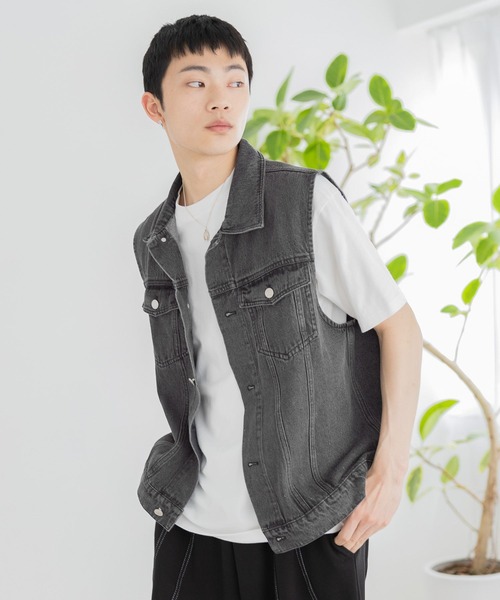 3.3 Field Trip (3.3フィールドトリップ)の「3.3 Field Trip/L3デニムベスト(ベスト・メンズ・ブラック・FREE)」の6枚目の写真