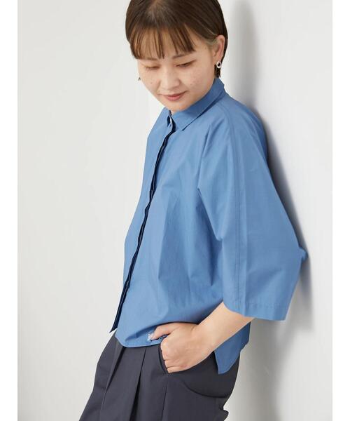 sm2rhythm(サマンサモスモスリズム)の「ドルマンスリーブオーバーサイズブラウス(シャツ/ブラウス・レディース・ブルー/オフホワイト/ベージュ・F)」の4枚目の写真