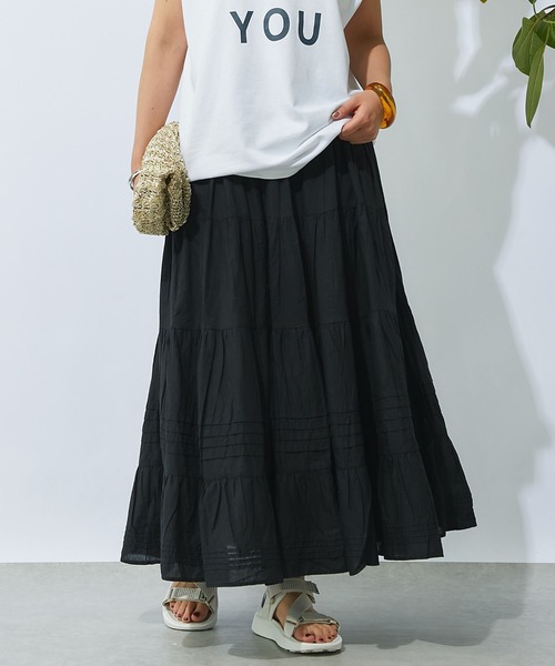 un dix cors（アンディコール）の「ティアードスカート（スカート・レディース・オフホワイト/パープル/ブラック・FREE）」の3枚目の写真