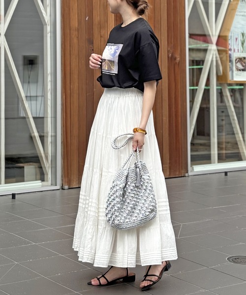 un dix cors（アンディコール）の「ティアードスカート（スカート・レディース・オフホワイト/パープル/ブラック・FREE）」の5枚目の写真