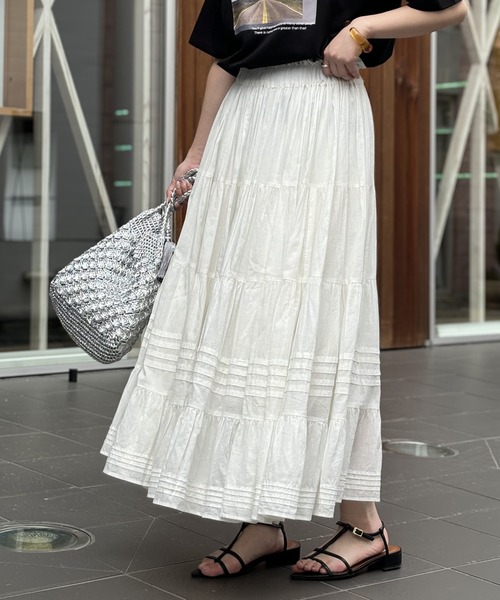 un dix cors（アンディコール）の「ティアードスカート（スカート・レディース・オフホワイト/パープル/ブラック・FREE）」の12枚目の写真