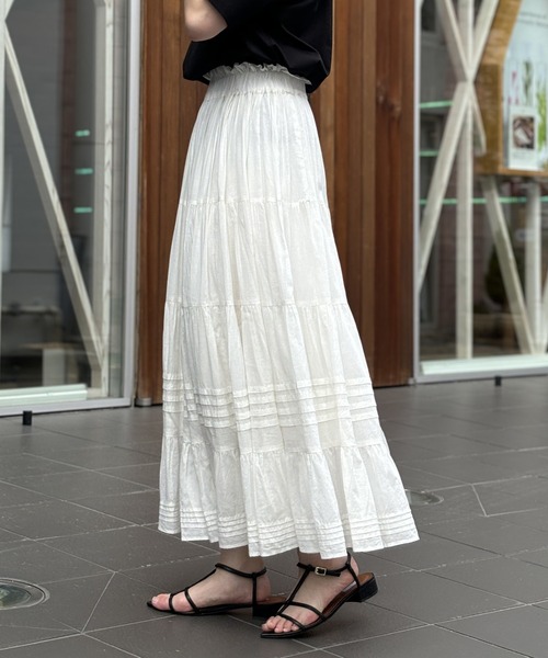 un dix cors（アンディコール）の「ティアードスカート（スカート・レディース・オフホワイト/パープル/ブラック・FREE）」の9枚目の写真