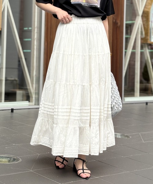 un dix cors（アンディコール）の「ティアードスカート（スカート・レディース・オフホワイト/パープル/ブラック・FREE）」の8枚目の写真