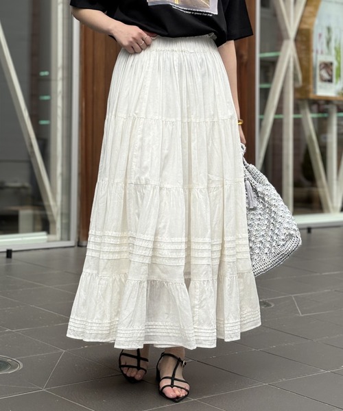 un dix cors（アンディコール）の「ティアードスカート（スカート・レディース・オフホワイト/パープル/ブラック・FREE）」の11枚目の写真