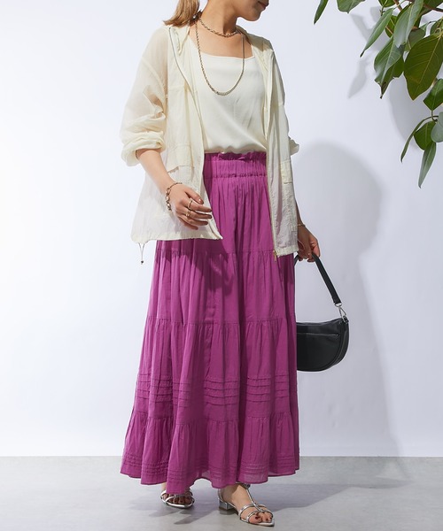 un dix cors（アンディコール）の「ティアードスカート（スカート・レディース・オフホワイト/パープル/ブラック・FREE）」の17枚目の写真
