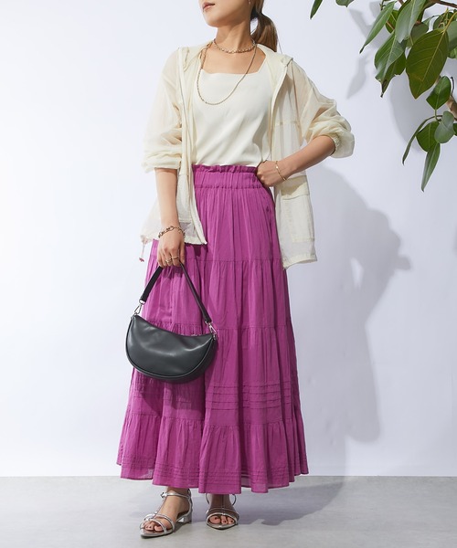 un dix cors（アンディコール）の「ティアードスカート（スカート・レディース・オフホワイト/パープル/ブラック・FREE）」の14枚目の写真