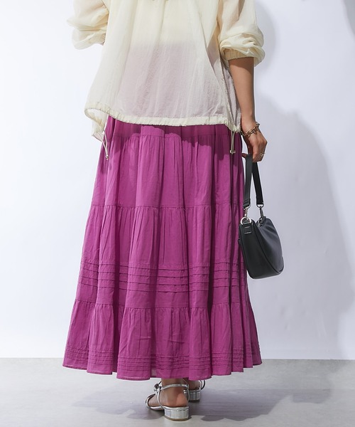 un dix cors（アンディコール）の「ティアードスカート（スカート・レディース・オフホワイト/パープル/ブラック・FREE）」の21枚目の写真