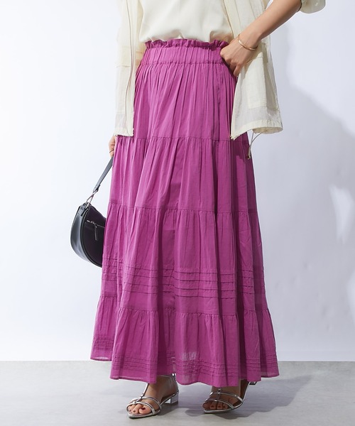 un dix cors（アンディコール）の「ティアードスカート（スカート・レディース・オフホワイト/パープル/ブラック・FREE）」の22枚目の写真
