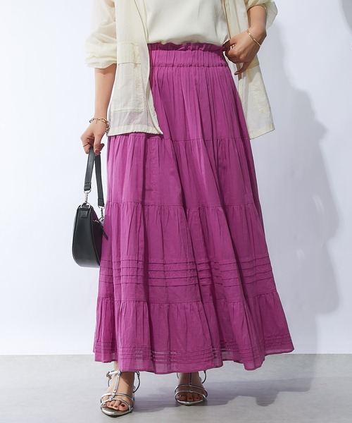 un dix cors（アンディコール）の「ティアードスカート（スカート・レディース・オフホワイト/パープル/ブラック・FREE）」の19枚目の写真